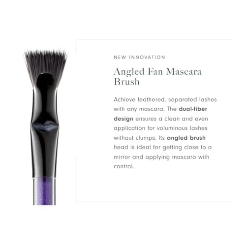 Kevyn Aucoin Angled Fan Mascara Brush: Achieve feathered, separated lashes with any mascara. Dual-fiber design ensures a clean & even application for voluminous lashes. No clumps. Makeup artist go to.