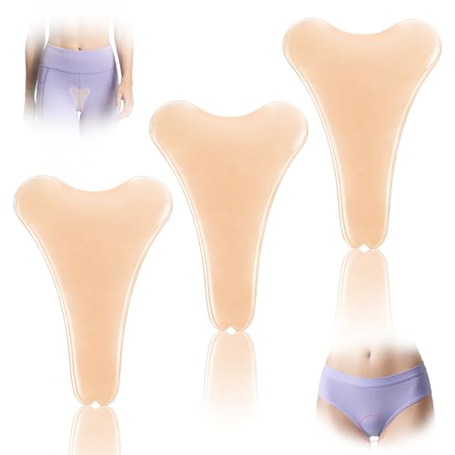 Camel Front Area Coverage Pads for Women, 3 Pack Invisible Silicone Inserts Concealer for Leggings, Swimwear & Tight Clothing