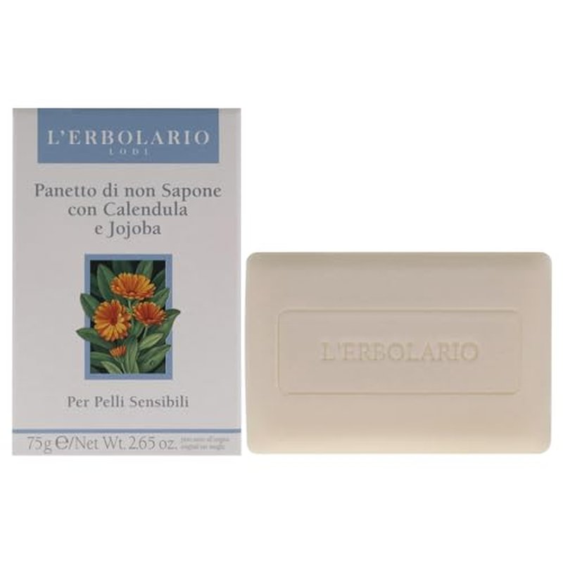LErbolario Bar Soap, Marigold and Jojoba, 2.6 oz - Soapless Bar - With Marigold and Jojoba Oil - Moisturizing and Nourishing - Cruelty-Free
