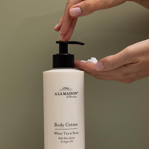 A LA MAISON Body Cr?me ? White Tea & Rose ? Shea Butter Body Lotion with Argan & Avocado Oils ? Rich, Nourishing French Formula for Dry Skin ? 12 oz ? Amber Collection
