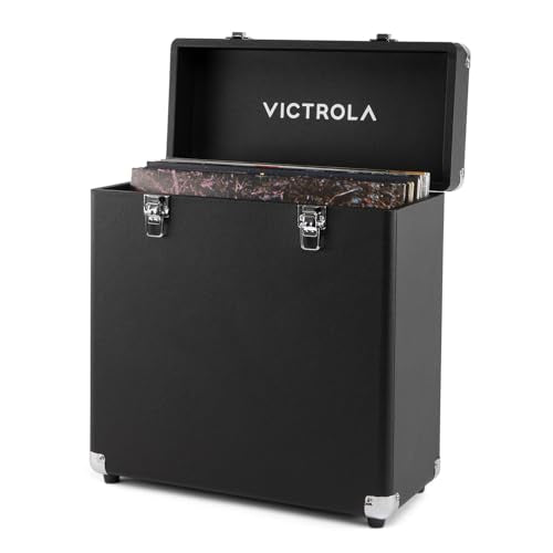 Collector II Vinyl Storage Case by Victrola (Black) Holds 30+ LPs