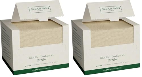 Disposable Face Towels XL - 50 Pack of Ultra Soft Bamboo Viscose Makeup Remover Wipes - 2 Pack
