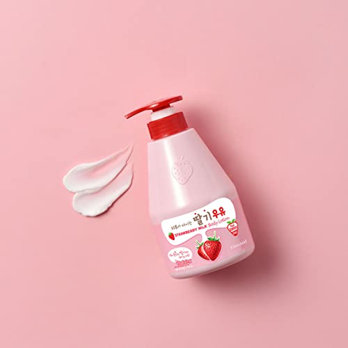 WELCOS KWAILNARA Strawberry & Banana Milk Body Lotion Duo ? Korean Body Lotion Set for Deep Hydration & Soft Skin (2 x 19.75 Fl Oz)