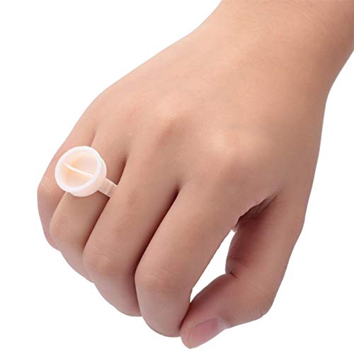 HURRISE 100pcs Cup Rings, Silicone Semi-Permanent Rings, Nail Art Adhesive Glue Holders, Palette for Eyelash Extension, Nail Art, (L)