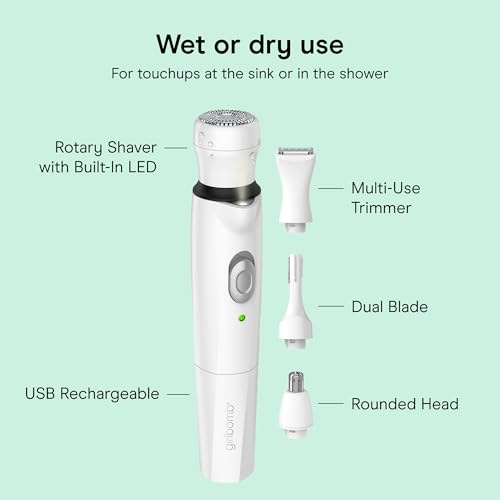 Conair Girlbomb 6-Piece Face & Body Trimmer Set for Women - White