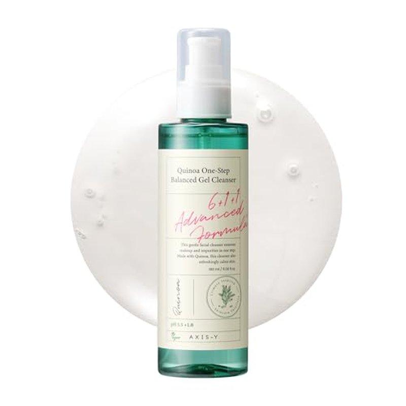 AXIS-Y Quinoa One Step Balanced Gel Cleanser - Deep Hydrating Makeup Remover Facial Cleansing Gel - Vegan Korean Skin Care Face Wash for All Skin Types - 6.08 fl. oz.