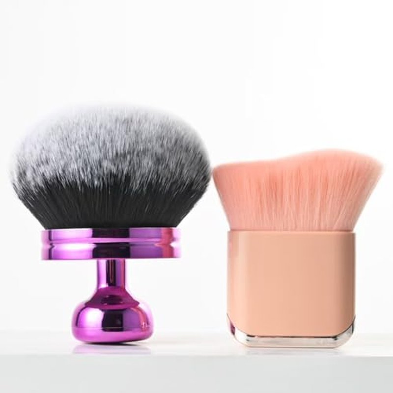 Extra Large Self Tanner Beauty Soft Body Makeup Brush,Face 2 Pack?Blend & Blur Wide Round Head Kabuki Brush Tanning Applicator Set, Powder,Professional Leg Makeup Tool with Drawstring Bag