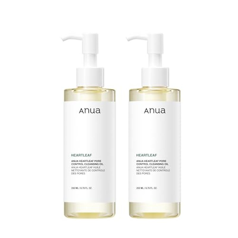 Anua Heartleaf Pore Control Cleansing Oil, Oil Cleanser for Face, Makeup Blackhead Remover, Korean Skin Care 6.76 fl oz(200ml) (original) (Pack of 2)
