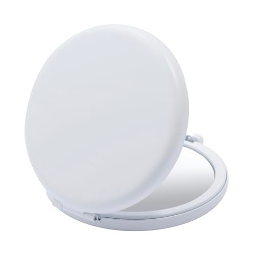 Compact Mirror, Pocket Travel Makeup Mirror for Purse, Metal Round Shell, 2-Sided 1X/2X Magnifying, Portable, Folding, Handheld, White,18 Pack