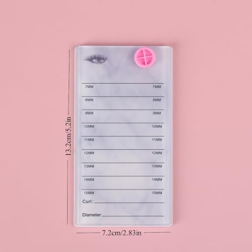 8 Layers Acrylic Eyelash Storage Organizer, Grafting False Eyelashes Display with 8 Pallets, Dustproof Cosmetic Beauty Extension Supplies (Marble White)