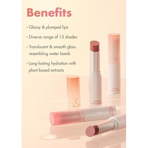 rom&nd GLASTING MELTING BALM 03 Sorbet Balm: K-Beauty Hydrating Tinted Lip Gloss for Crystal-Clear Water-Gloss Shine & Long-Lasting Comfort