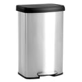 DUMOS 21 Gallon Kitchen Trash Can with Lid - Silver, Step-Activated