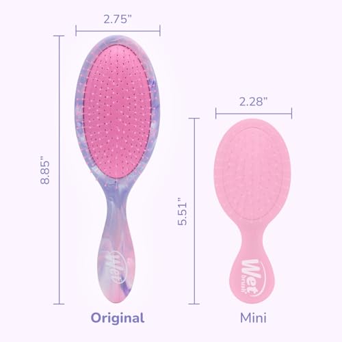 Wet Brush Original Detangler Hair Brush, Pink (Desert Afterglow), Ultra-Soft IntelliFlex Bristles, Detangling Bristles Glide Through Tangles (Wet Dry & Damaged Hair), Women & Men (Pack of 2)