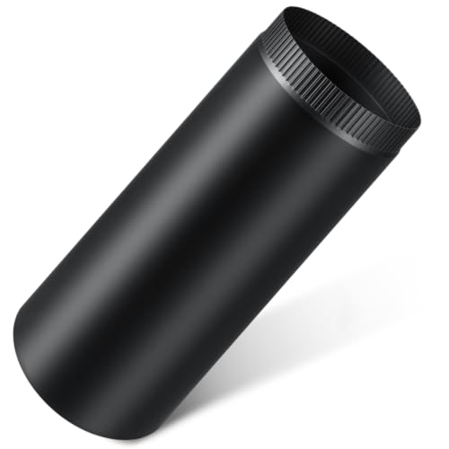 LEIFIDE 1-Piece Black Matte Stove Pipe 8 x 24 Inch Stainless Steel, Model: 1/8 x 24