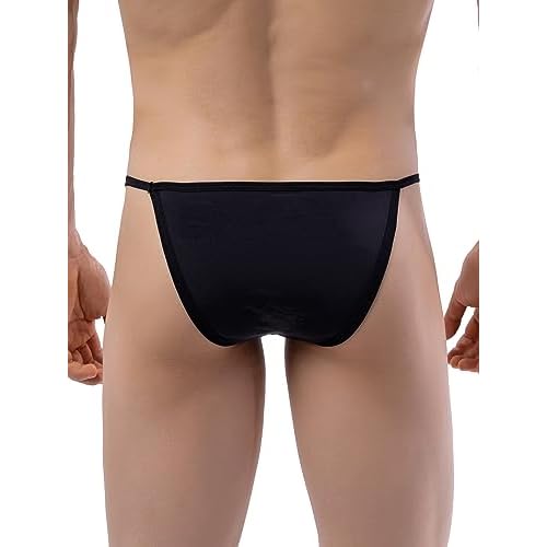 iKingsky Men's String Bikini Underwear High-leg Opening Briefs Sexy Brazilian Cut Bulge Underwear