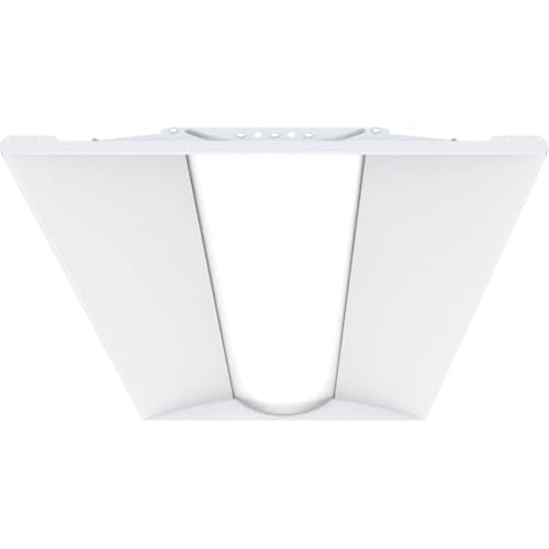 LED Troffer Light 2x4 Fixture with Adjustable Lumens & CCT - 4000-6000 Lumens, White, No Battery Backup