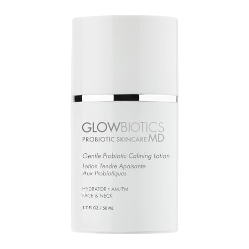 Glowbiotics Probiotic Calming Lotion - Barrier Repair & Firming Face Moisturizer - 1.7 oz - Weightless Peptide Cream for Sensitive & Redness-Prone Skin