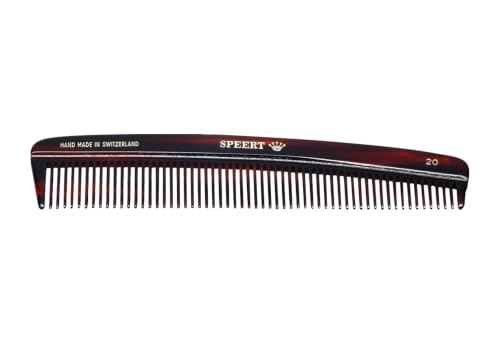 Speert #20 Handmade Swiss Tortoise Acetate Wide Tooth Hair Comb for Thick & Curly Hair - Variation #20