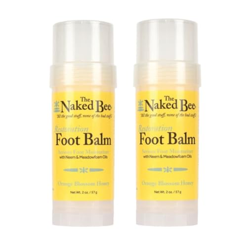 The Naked Bee Orange Blossom Honey Foot Balm 2 oz Pack of 2 - Callus & Cracked Heel Relief
