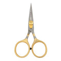 Hair Razor Scissor 4.5 Inch Straight Serrated Blade Gold Loops Professional Cutting Tool
