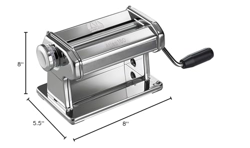 Atlas 150mm Manual Pasta Machine with Chrome Steel Roller, Italy Made