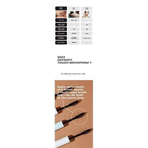 ENTROPY MAKEUP Tough Brow Lift Perm Kit, At-Home DIY Brow Lamination Kit for Fuller, Defined Eyebrows, Long-Lasting, Up to 6 Weeks, Hypoallergenic, Beginner-Friendly, Professional Results, 0.88 Oz