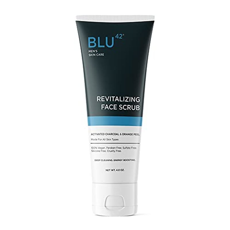 Face Scrub for Men by Blu42 ? Exfoliating Facial Cleanser with Natural Ingredients ? Deep Clean for Oily & Acne-Prone Skin ? 4 oz