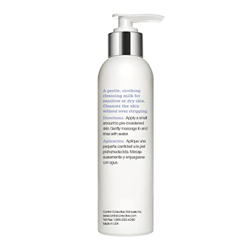 CONTROL CORRECTIVE Sensitive Skin Cleansing Milk, 6.7 Oz - Creamy, Calming Cleanser With Soothing Liden Flower, Gentle, Comfrey, Aloe Vera, Chamomomile Extracts, Removes Make-Up & Daily Build Up