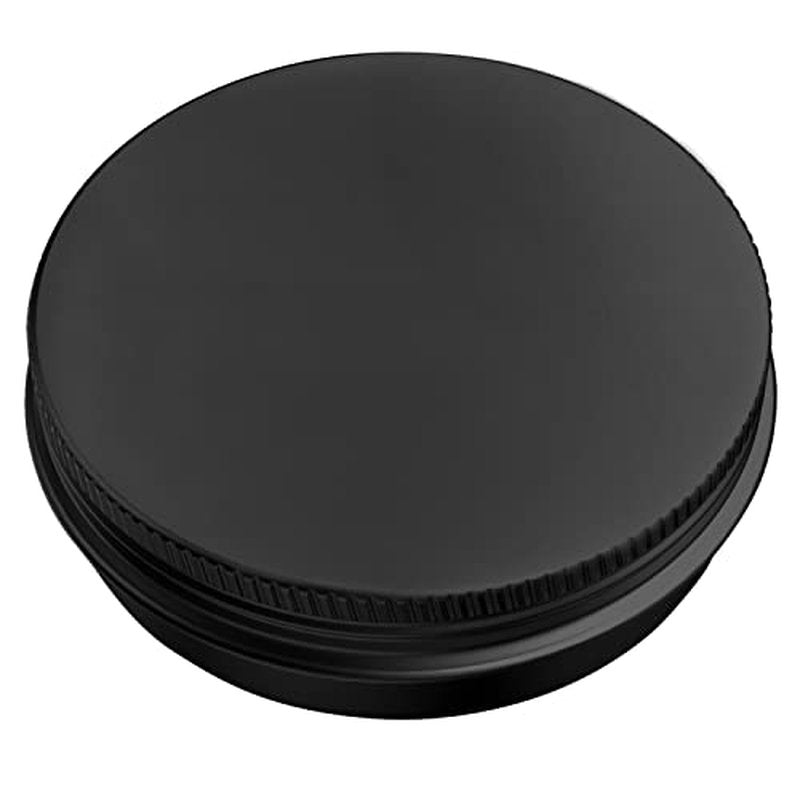 80 Pcs 2 Ounce Aluminum Tin Jars Containers Leak Proof Cosmetic Tin Jars Containers Round Screw Lids for Cosmetic, Salves, Balms, Lip Balm or Others, 60mL Black