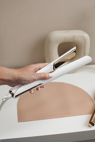 Kristin Ess 3-in-One Professional Titanium Hair Straightener Curler 2 in 1 + Beach Waver Combo for Women with Curly, Frizzy + Thick Hair - 1 1/4 Inch Dual Voltage Flat Iron + Travel Cap - 440 Degree