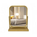 Tabletop Vanity Mirror Adjustable Rotation Golden Metal Framed Gold Vanity Mirror, Room for Living Room,Bedroom,Tabletop,Bathroom.