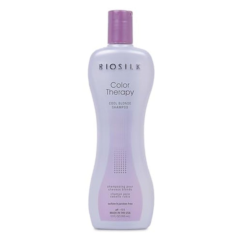 BioSilk Color Therapy Cool Blonde Shampoo, Protects Highlighted & Lightened Hair To Help Balance Brassy Tones, Sulfate, Paraben & Cruelty-Free, 12 Oz