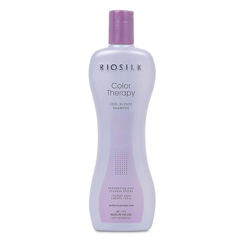 BioSilk Color Therapy Cool Blonde Shampoo 12 Fl Oz - Color Protect & Neutralize Yellow Tones