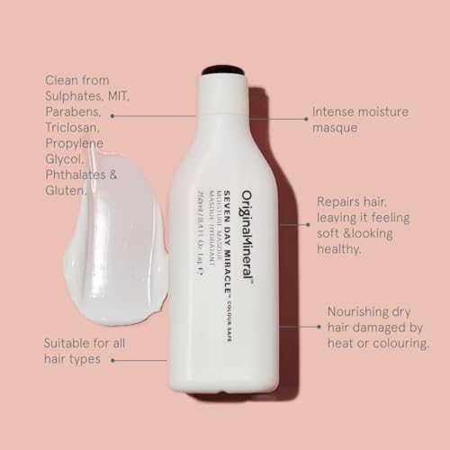 O&M Seven Day Miracle Moisture Hair Masque - 8.4 Fl Oz, Hydrating Treatment for Dry & Damaged Hair, Australian Extracts, Vegan & Cruelty-Free