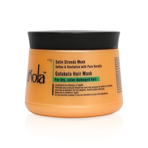 Gotukola Keratin Hair Mask for Dry Damaged Hair – Yellow, Deep Repair & Frizz Control, 500ml