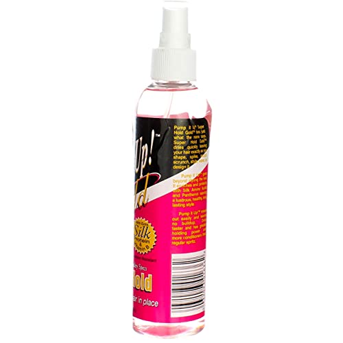Bronner Brothers Pump It Up Spritz Gold Super Hold Hair Spray 8oz Pack of 4 - Fast Drying, No Buildup