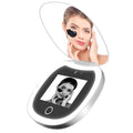 Portable led Mirror Beauty Mirror with Smart UV Sunscreen Tester, 360¡Æ Adjustable UV Camera for Skin Protection Detection Long - Standby Ideal for Sun Skin Care Travel Make up Mirror
