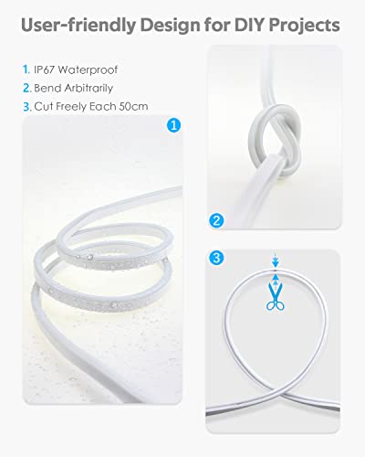 Samsion Blue 25M Waterproof Dimmable Neon Rope Lights - Indoor & Outdoor LED Strip