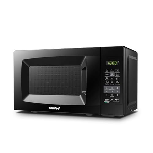 COMFEE' 0.7 Cu Ft Countertop Microwave Oven - Black, 700W, ECO Mode, Child Lock