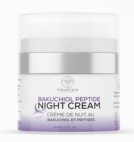 Bakuchiol Night Cream with Peptides & Ceramides - Fragrance-Free, Pregnancy-Safe Moisturizer, 50mL