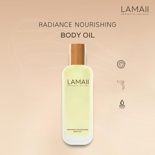 Radiance Nourishing Body Oil ? Body Moisturizer with Grapeseed Oil, Jojoba Oil & LARVOGEN¢â Bio Oil, Silky Smooth, Firming & Hydrating Body Oil for Women & Men, Pure Glow & Silky Finish - 120 ml