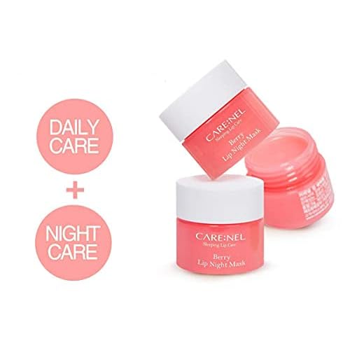 CARENEL Lip Sleeping Mask 5g (Berry 3Set) - Moisturizer for Dry Lips - Overnight Treatments Balm, Day and Night Repair Gloss, Scrubs Exfoliator