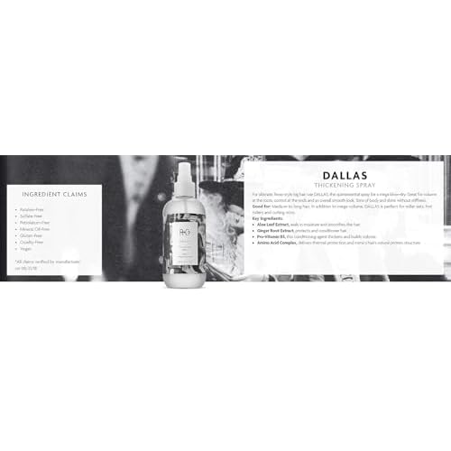 R+Co Dallas Hair Thickening Spray | Volumizing & Texturizing Spray for All Lengths | Adds Volume, Body & Shine | Perfect for Blowouts, Curling Irons & Roller Sets | 8.5 oz