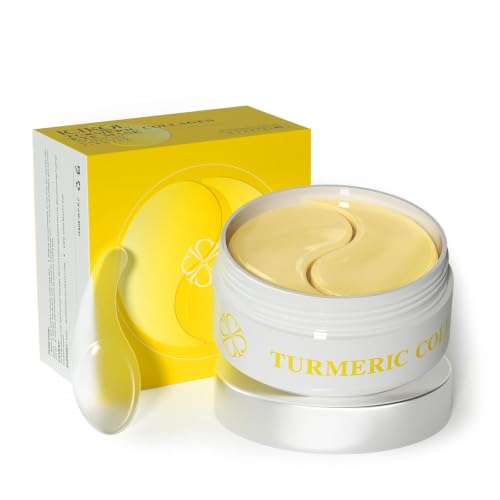 Turmeric Under Eye Patches with Collagen & Vitamin C - 60pcs, Yellow Variation