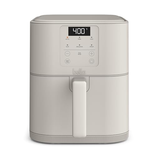 6 Qt Slim Air Fryer with Non-Toxic Ceramic Coating - Oatmilk