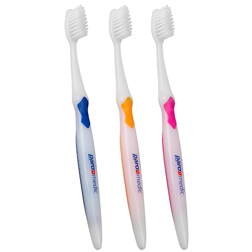 Paro Medic Soft Toothbrush Pack of 3 - Gentle Conical & Silky Bristles for Gums
