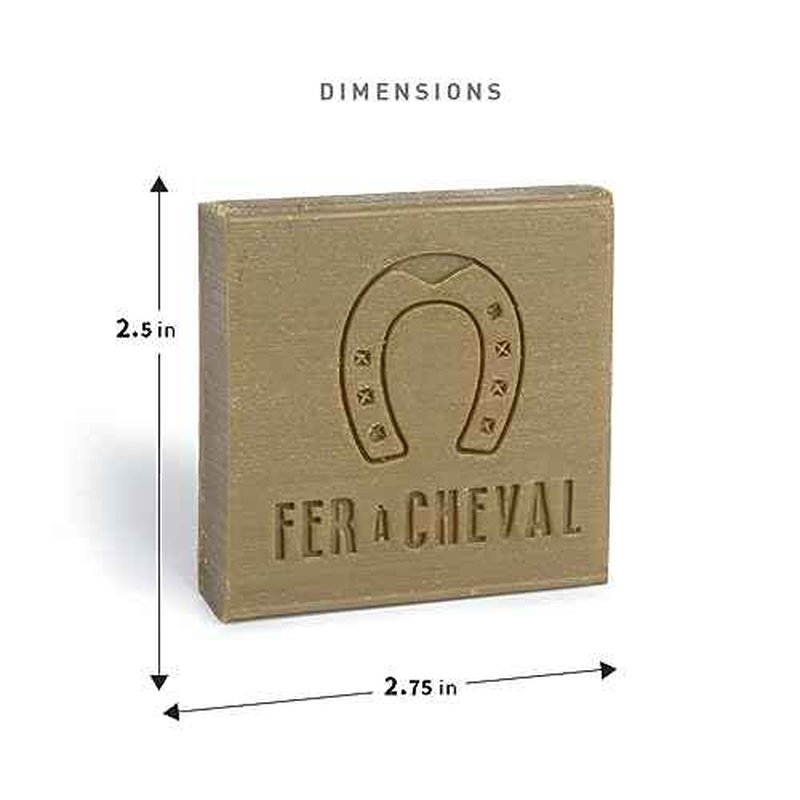 Fer ? Cheval Pure Olive Savon De Marseille Soap Bar Sliced Cubes, French Olive Oil Soap Bar Slices, 4x65 g/2.29 oz