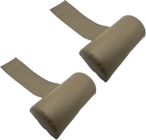 2 Pack Beige Spa Pillow - Adjustable Hot Tub Headrest with Weighted Support