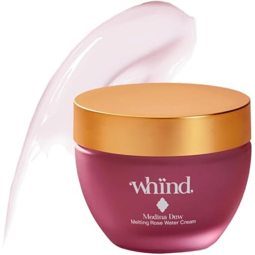 WHIND Medina Dew Facial Moisturizer ? Rose Water & Hyaluronic Acid Hydrating Cream ? Gentle, Lightweight Face Moisturizer for Radiant and Dewy Skin ? 50ml