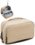 Large Khaki Travel Toiletry Bag for Men Women Water-Resistant Hanging Organizer